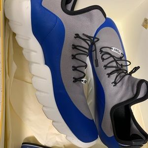 Mens Fendi Runway Hightop Scuba Sneakers <FLASHSALE>